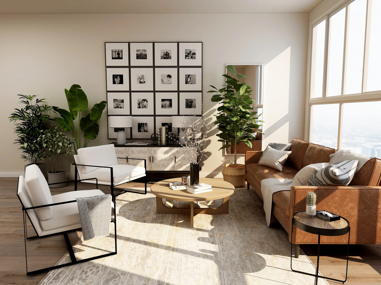 Finished living room in a refurbished Victorian house